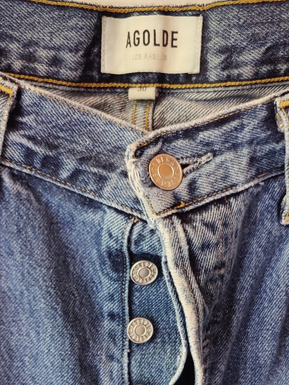 AGOLDE Women's Blue Denim Jeans '90's Crop Sz 30 Waist